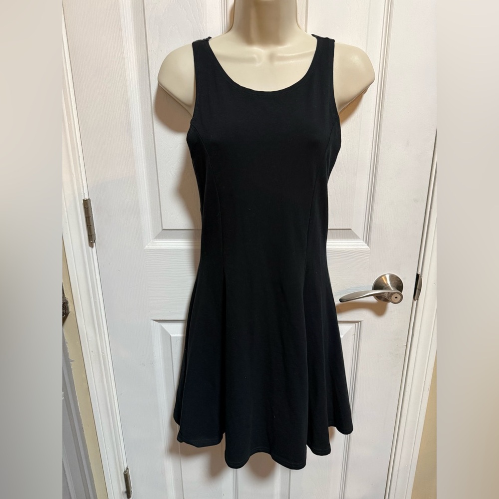 Topshop Black Sleeveless Fit-and-Flare Mini Dress